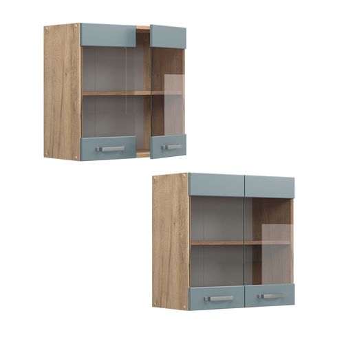 Armoire En Verre R-line 41135 Bleu-gris 60cm