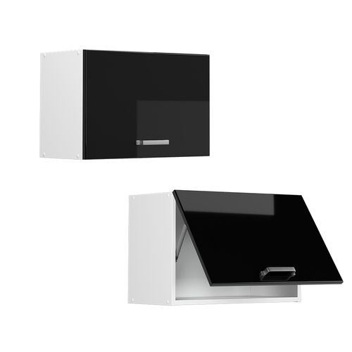 Elément Haut De Cuisine R-line 41042 Noir Haute Brillance 60cm Plat