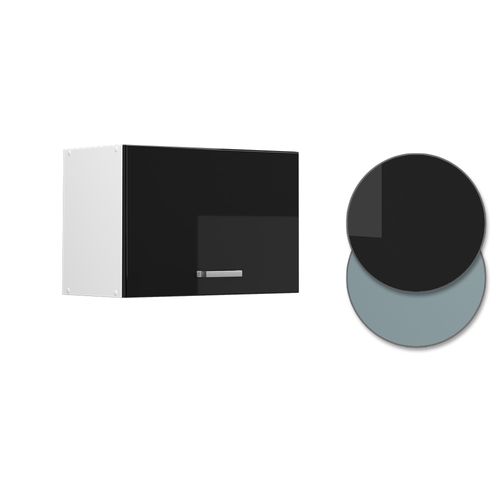 Elément Haut De Cuisine R-line 41042 Noir Haute Brillance 60cm Plat