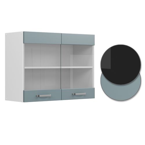 Armoire En Verre R-line 41043 Bleu-gris 80cm