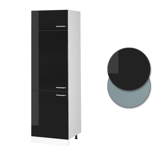 Armoire Pour Frigo R-line 41048 Noir Haute Brillance 60cm