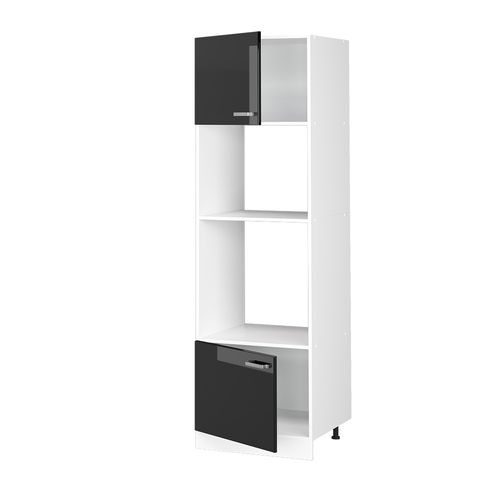 Armoire Micro-ondes R-line 41050 Noir Haute Brillance 60cm