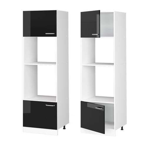 Armoire Micro-ondes R-line 41050 Noir Haute Brillance 60cm