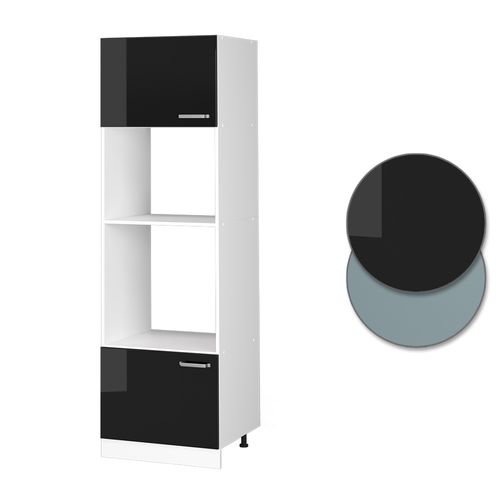 Armoire Micro-ondes R-line 41050 Noir Haute Brillance 60cm