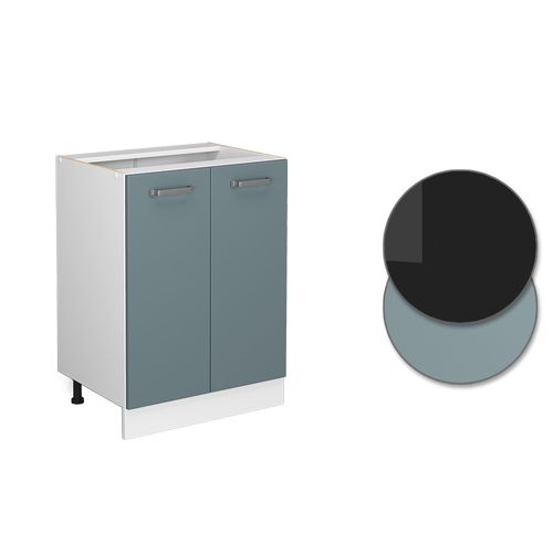 Meuble Bas De Cuisine R-line 41087 Bleu-gris 60cm Sans Pt