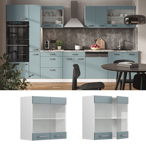Armoire En Verre R-line 41165 Bleu-gris 60cm