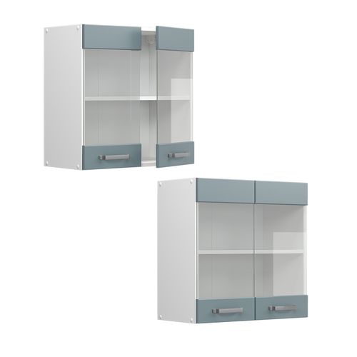 Armoire En Verre R-line 41165 Bleu-gris 60cm