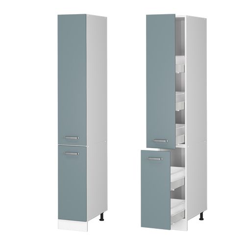 Meuble Haute De Cuisine R-line 41171 Bleu-gris 30cm