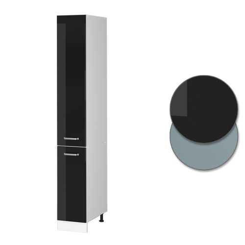 Meuble Haute De Cuisine R-line 41172 Noir Haute Brillance 30cm