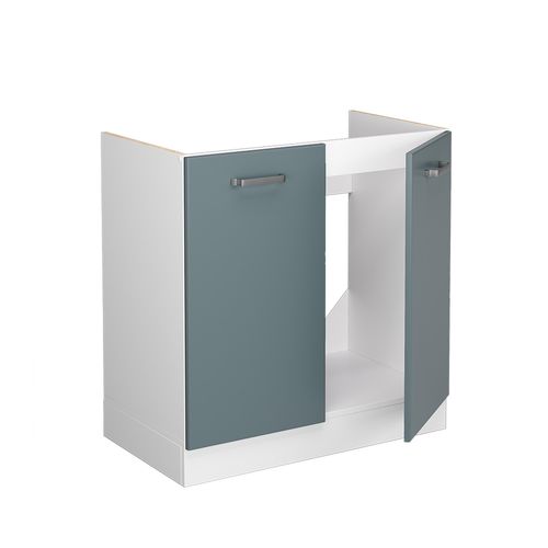 Meuble Bas Sous-évier R-line 41197 Bleu-gris 80cm Sans Pt