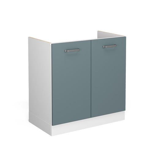 Meuble Bas Sous-évier R-line 41197 Bleu-gris 80cm Sans Pt