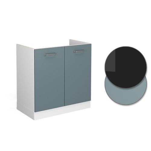 Meuble Bas Sous-évier R-line 41197 Bleu-gris 80cm Sans Pt