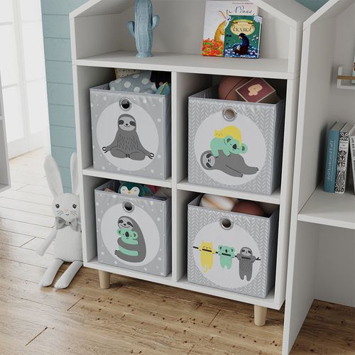 Boîte Pliante  40747 Gris 30x30cm (motif Paresseux)