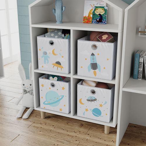 Boîte Pliante  40746 Gris (espace) 30x30cm (motif Univers)