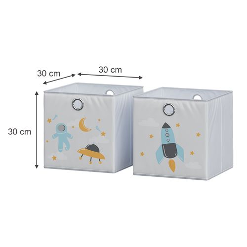 Boîte Pliante  40746 Gris (espace) 30x30cm (motif Univers)