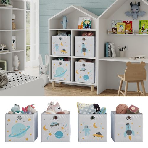 Boîte Pliante  40746 Gris (espace) 30x30cm (motif Univers)