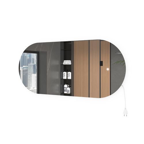 Miroir Mural  40756 Blanc 110x50cm Avec Éclairage LED