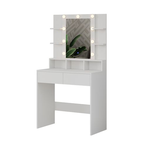 Coiffeuse Taylor 41304 Blanc 80cm Avec Éclairage LED
