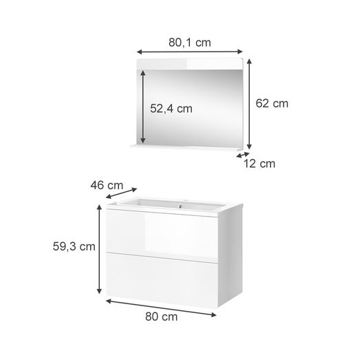 Meubles Bain Izan 41538 Blanc 3 Pièces