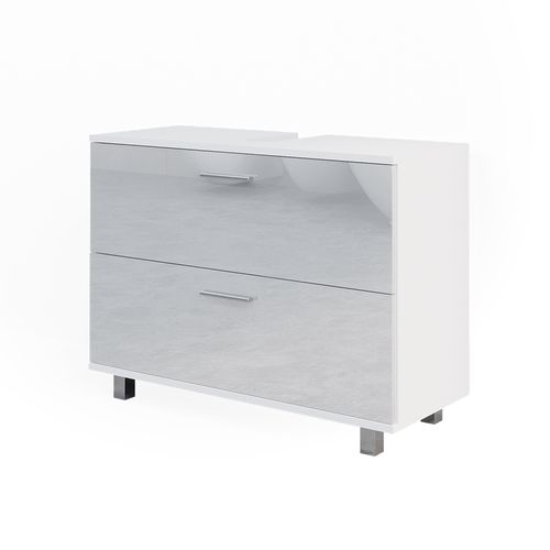 Meuble Sous Vasque Simple Ilias 41482 Blanc Haute Brillance 80x60.8cm