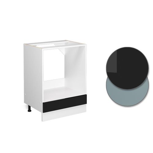 Meuble Pour Four R-line 41215 Noir Haute Brillance 60cm Sans Pt