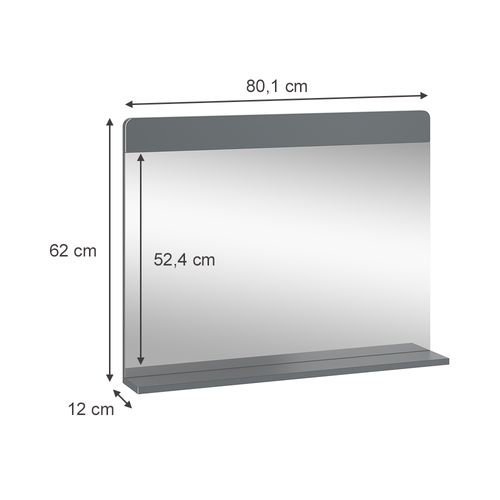 Miroir De Salle De Bain Izan 41580 Gris 80.1x62cm