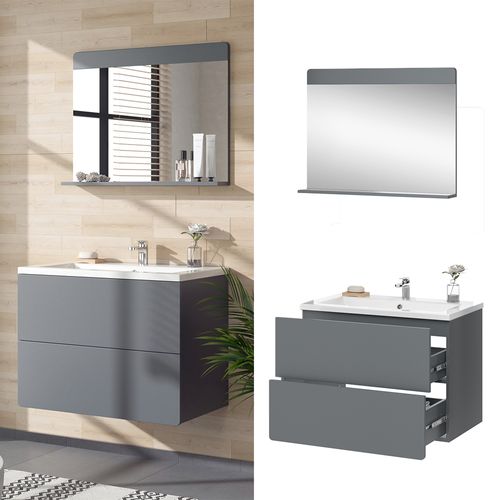Meubles Bain Izan 41608 Gris 3 Pièces