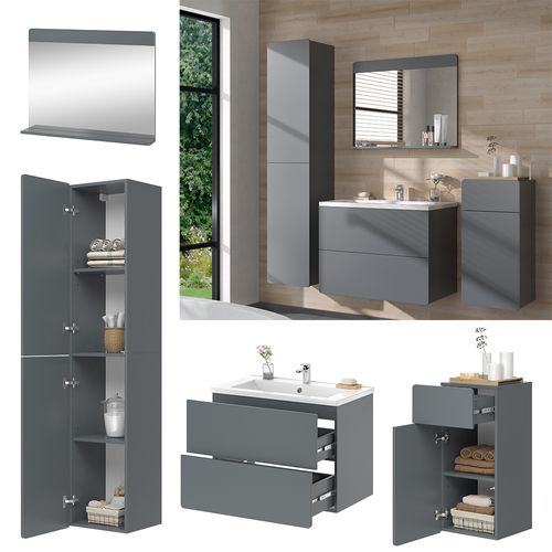 Ensemble De Meubles De Salle De Bains Izan 41611 Gris 5 Pièces