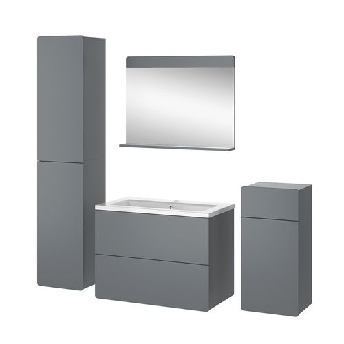 Ensemble De Meubles De Salle De Bains Izan 41611 Gris 5 Pièces