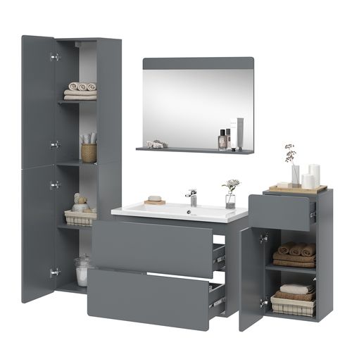 Ensemble De Meubles De Salle De Bains Izan 41611 Gris 5 Pièces