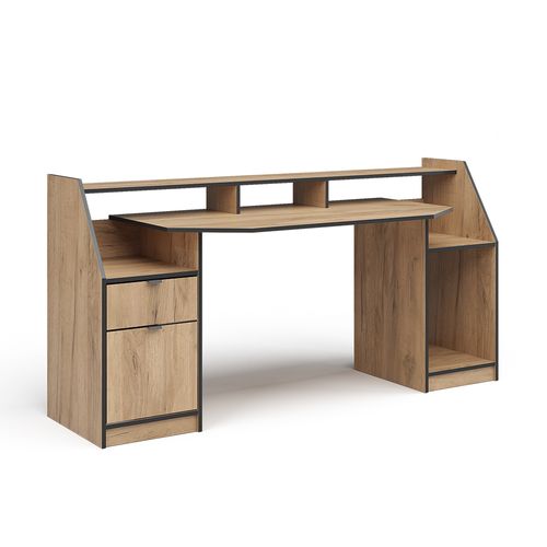 Bureau Joel 41594 Chêne De Force Doré 179.8x65.5cm Avec 1 Tiroir Et 1 Porte