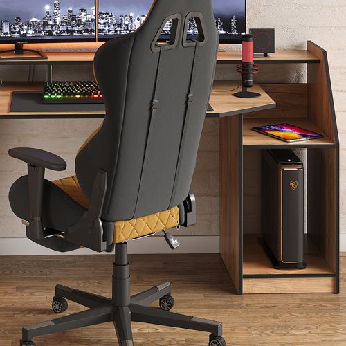 Bureau Joel 41594 Chêne De Force Doré 179.8x65.5cm Avec 1 Tiroir Et 1 Porte