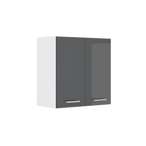 Armoire Suspendue Universelle R-line, Anthracite Haute Brillance, 60x60cm Avec Portes