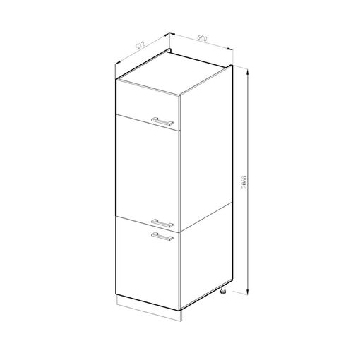 Armoire Haute Universelle R-line 41706 Béton 60cm Avec Portes