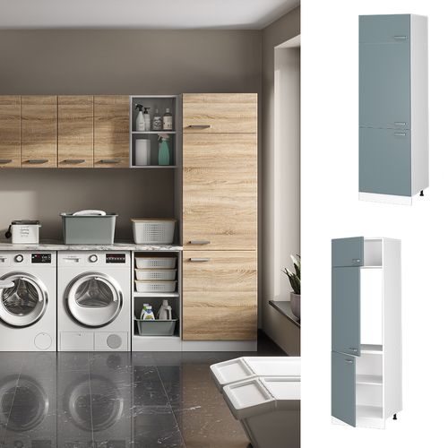 Armoire Haute Universelle R-line 41712 Bleu-gris 60cm Avec Portes