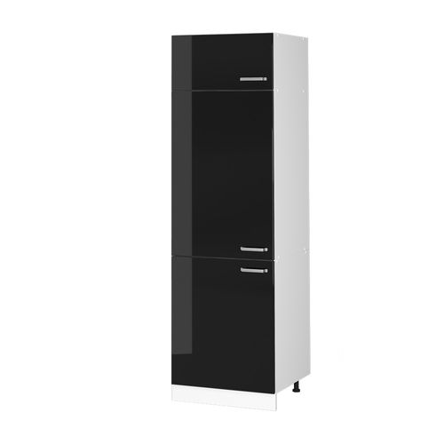 Armoire Haute Universelle R-line 41713 Noir Haute Brillance 60cm Avec Portes