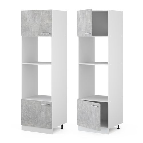 Armoire Universelle R-line 41717 Béton 60cm Avec Étagères Ouvertes, Et Portes