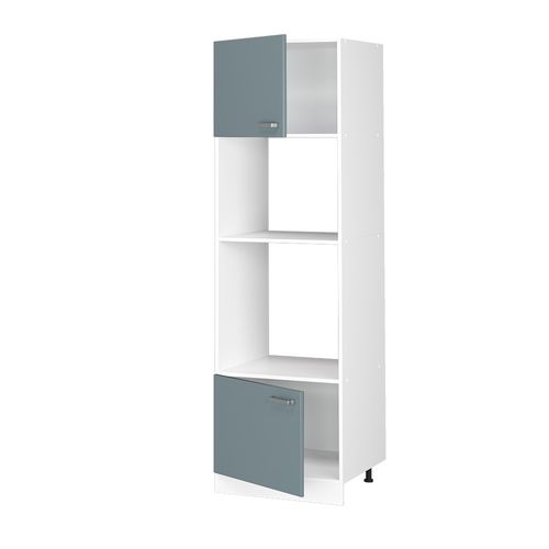 Armoire Universelle R-line 41723 Bleu-gris 60cm Avec Étagères Ouvertes, Et Portes
