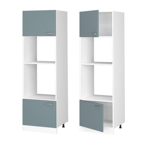 Armoire Universelle R-line 41723 Bleu-gris 60cm Avec Étagères Ouvertes, Et Portes
