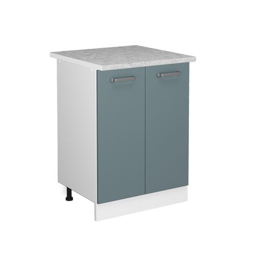 Meuble Bas Universel R-line 41740 Bleu-gris 60cm Avec Portes, Avec Pt