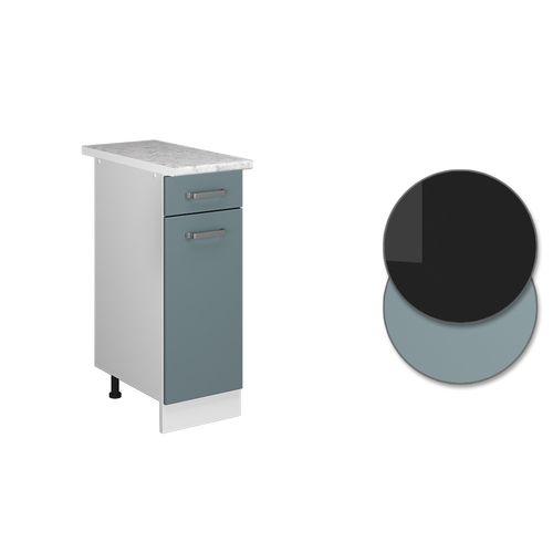 Meuble Bas Universel R-line 41760 Bleu-gris 30cm Avec Tiroir, Avec Pt