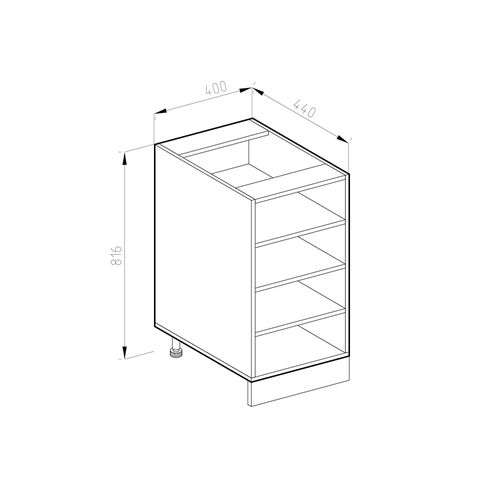 Étagère Basse R-line 41810 Blanc 40cm Avec Étagères Ouvertes, Sans Pt