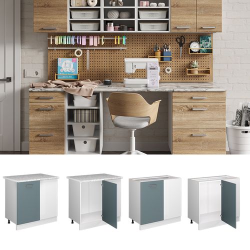 Universal Armoire Dangle R-line 41823 Bleu-gris 86cm Avec Porte, Sans Pt