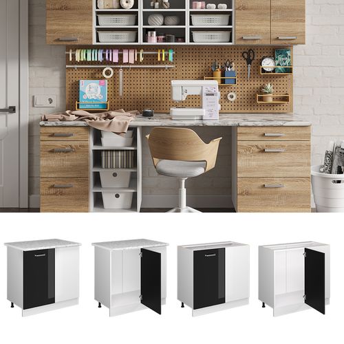 Universal Armoire Dangle R-line 41826 Noir Haute Brillance 86cm Avec Porte, Avec Pt