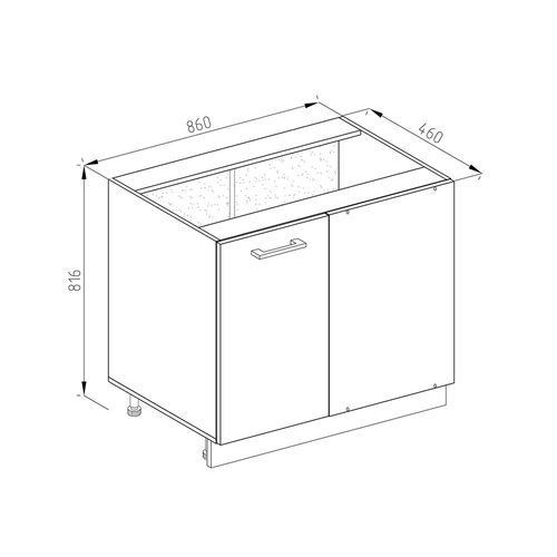 Universal Armoire Dangle R-line 41830 Blanc Haute Brillance 86cm Avec Porte, Avec Pt
