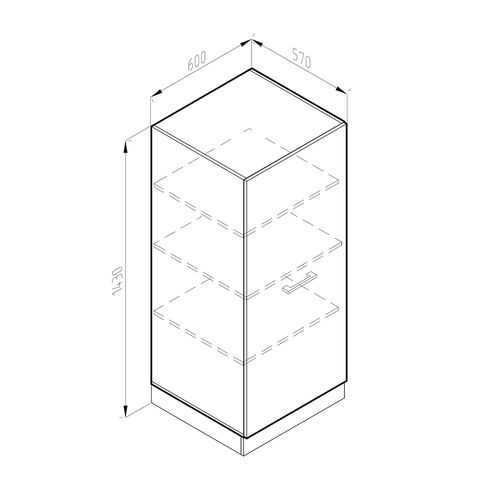 Armoire Haute Universelle R-line 41888 Béton 60cm Avec Grande Porte