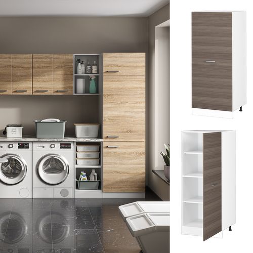 Armoire Haute Universelle R-line 41889 Gris 60cm Avec Grande Porte
