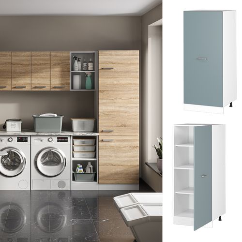 Armoire Universelle R-line 41893 Bleu-gris 60cm Avec Étagères Ouvertes, Et Porte