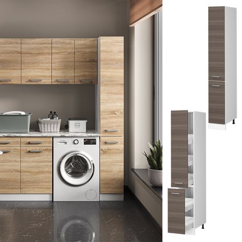 Armoire Haute Universelle R-line 41900 Gris 30cm Avec Portes