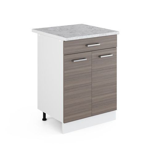 Meuble Bas Universel R-line 41915 Gris 60cm Avec Tiroirs